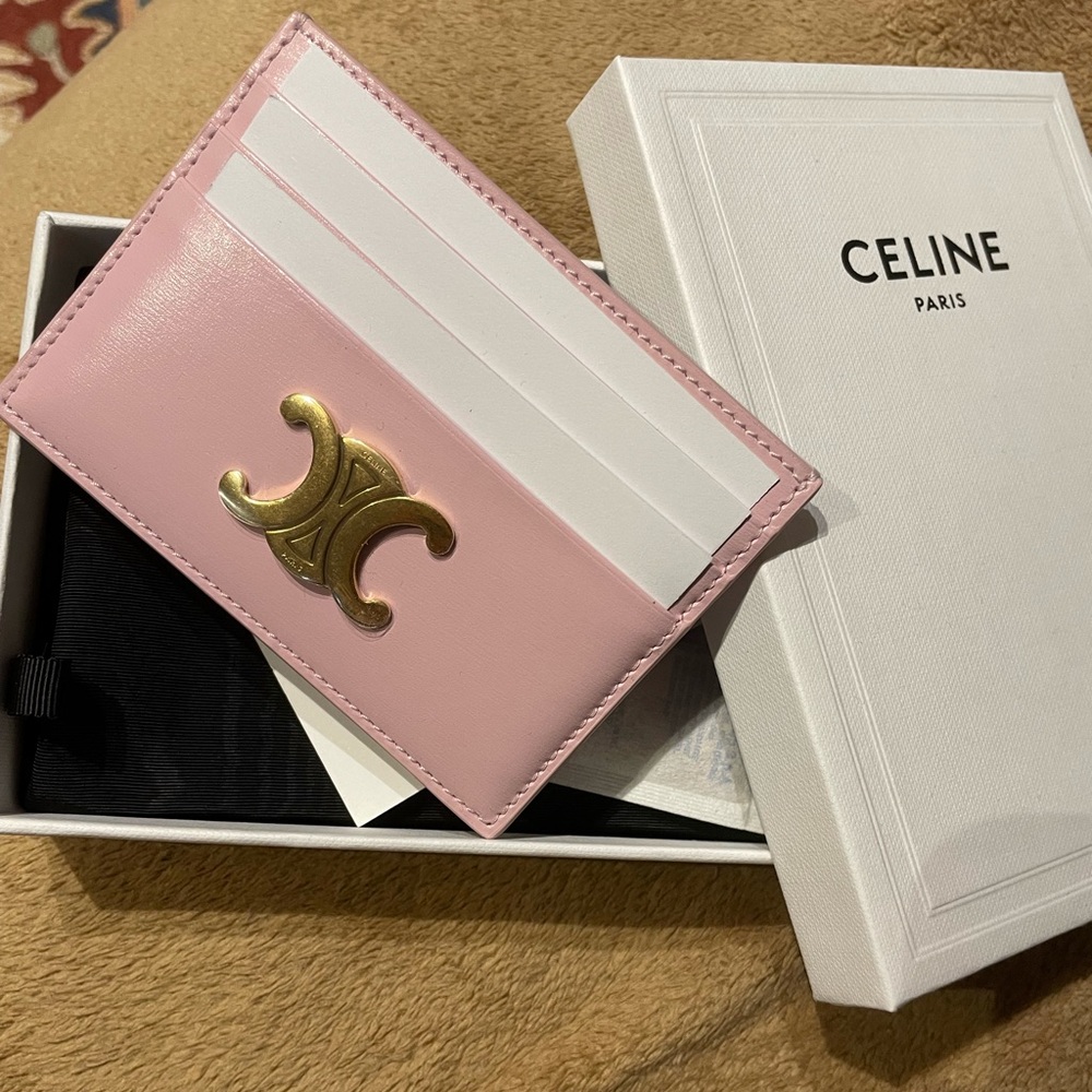 Celine Triomphe Pink Card Holder